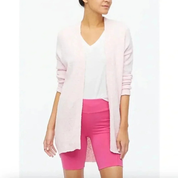 J. Crew Slub Open-Face Cardigan in Pink Blossom, Size Medium - Picture 1 of 8
